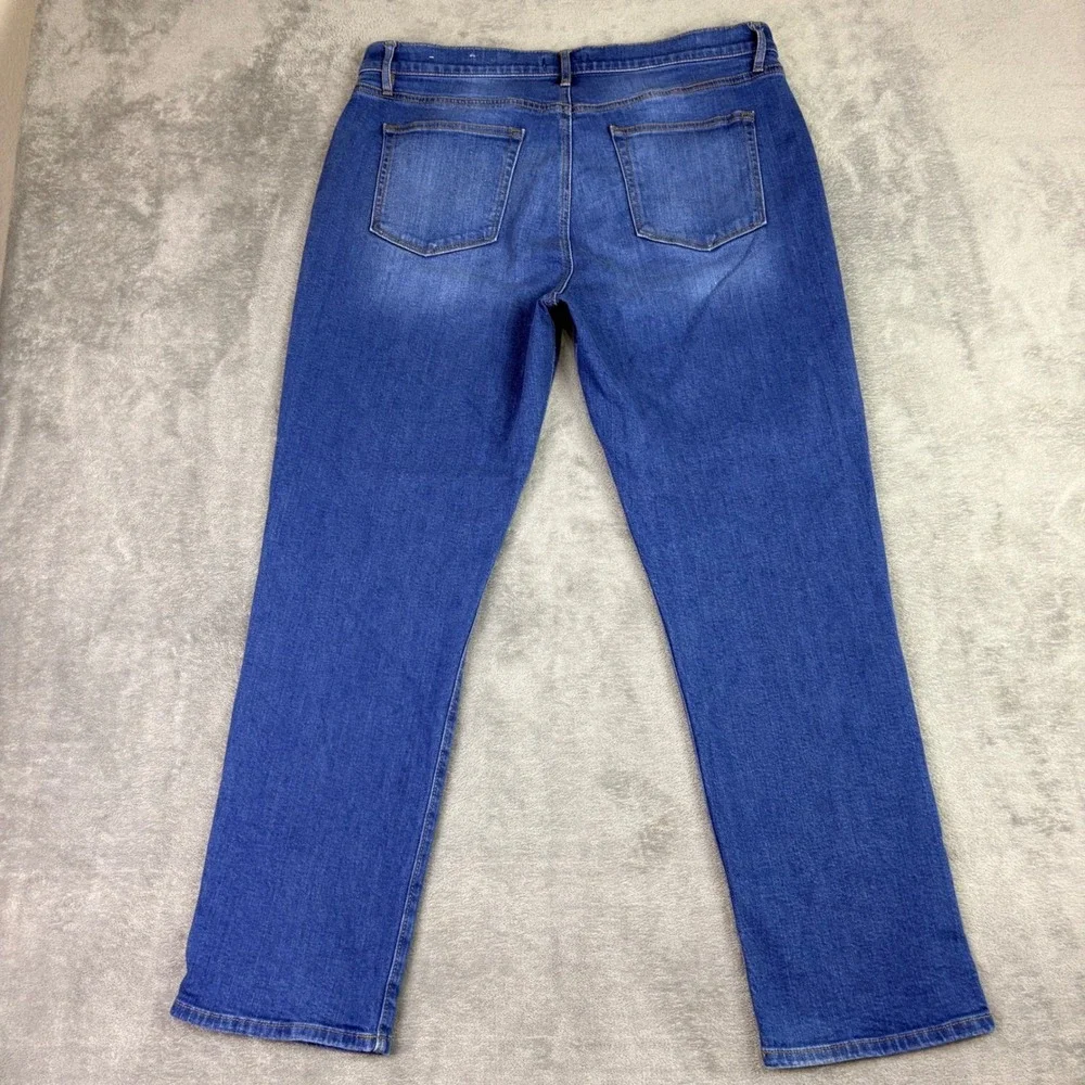 LOFT‎  Womens 14 36x29 The Girlfriend Straight Leg Blue Jeans Stretch Casual